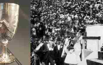 Το ολόγραμμα του κυπέλλου Bréal του Σπύρου Λούη στο μουσείο της Ολυμπίας